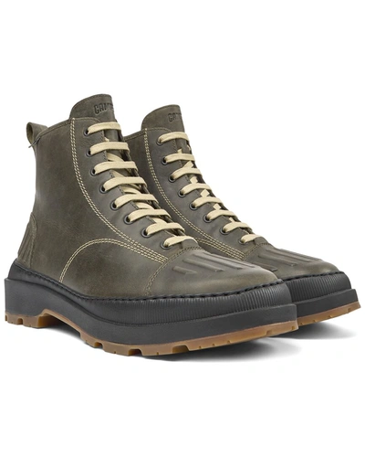 Camper Brutus Trek Leather Medium Lace Boot In Grey