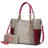 Mkf Collection By Mia K Merlina Faux Crocodile-embossed Vegan Leather Women's Tote Bag With Matching Wallet - 2 Pieces In Beige