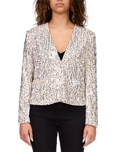 SANCTUARY WOMENS SEQUINED EVENING ONE-BUTTON BLAZER