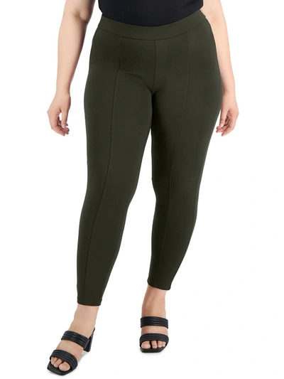 Style & Co Plus Womens Pencil Ponte Skinny Pants In Green