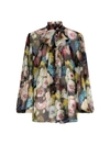 Dolce & Gabbana Dolce&gabbana Silk Night Flower Print Shirt In Multicolour