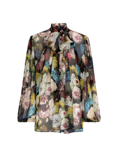 Dolce & Gabbana Blouse With Floral Print In Multicolour