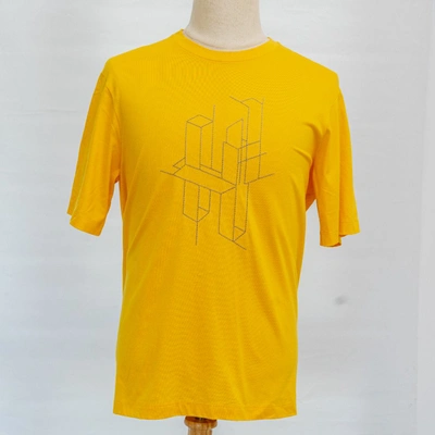 Pre-owned Hermes Hermès Yellow T Shirt With Stitch Detail