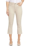 Nydj Brigitte Frayed High Waist Wide Leg Capri Jeans In Brown