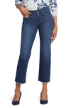 NYDJ MARILYN FRAYED TWO-BUTTON ANKLE STRAIGHT LEG JEANS