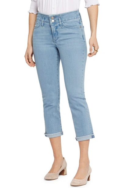 Nydj Chloe Hollywood Frayed Capri Jeans In Blue