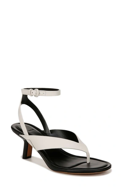 Vince Women's Julian Leather Ankle Strap Kitten Heel Sandals In Milk