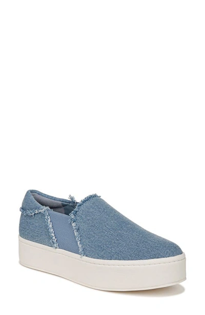 Vince Warren Frayed Denim Slip-on Trainers