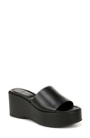 Vince Polina Leather Slide Platform Sandals In Black Leather