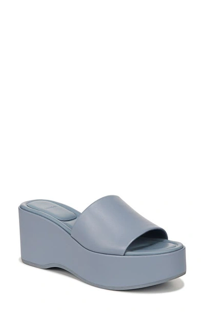 Vince Women's Polina 80mm Platform Leather Wedge Sandals In Glacial Blue