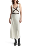 Bardot Emory Womens Lace Trim Long Slip Dress In Black / White