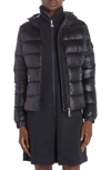 Moncler Gles Nylon Down Jacket In Black