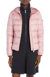 Moncler Gles Hooded Quilted Shell Down Jacket In Pink