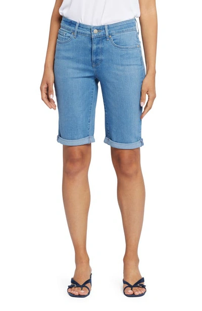 Nydj Briella Roll Cuff Denim Bermuda Shorts In Blue