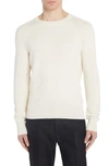 Tom Ford Textured Stitch Wool & Silk Crewneck Sweater In White