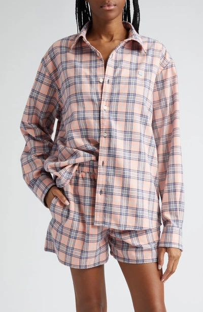 Acne Studios Checkered Shirt In Pink & Blue