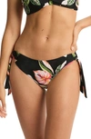 Sea Level Sundown Side Tie Bikini Bottoms In Black