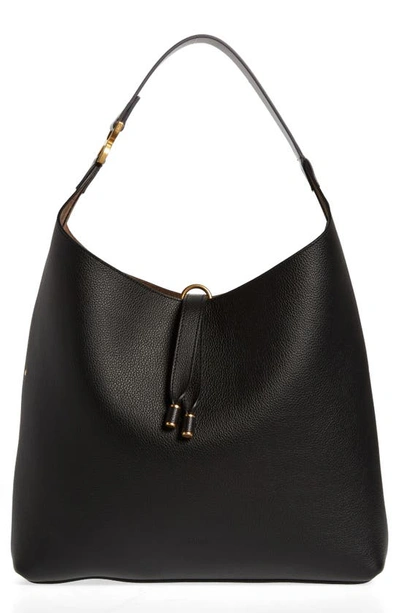 Chloé Marcie Leather Hobo Bag In Black 001