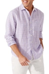Tommy Bahama Ventana Plaid Linen Button-up Shirt In Violet Tulip