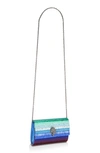 Kurt Geiger Party Eagle Panelled Clutch Bag In Blue