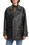 BARDOT BARDOT CAMERON DOUBLE BREASTED FAUX LEATHER COAT