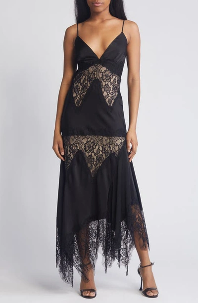 Bardot Dalton Lace Trim Midi Dress In Black