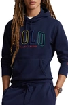 Polo Ralph Lauren Men's Rl Fleece Saddle-stitch Logo Hoodie In Cruise Navy