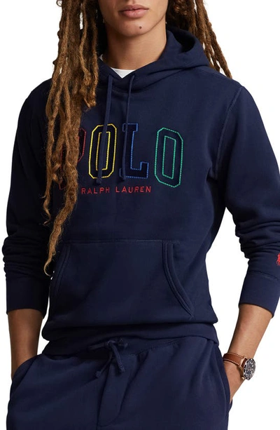 Polo Ralph Lauren Men's Rl Fleece Saddle-stitch Logo Hoodie In Cruise Navy