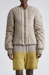 Rick Owens X Moncler Radiance Down Flight Jacket In 22d Dirt