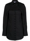 Attico Bustier-style Button-up Shirt In Black