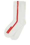 PRADA PRADA WOMAN WHITE POLYESTER SOCKS