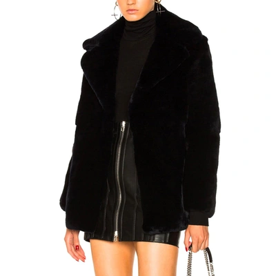 Alberta Ferretti Friday Rabbit Fur Jacket In Black