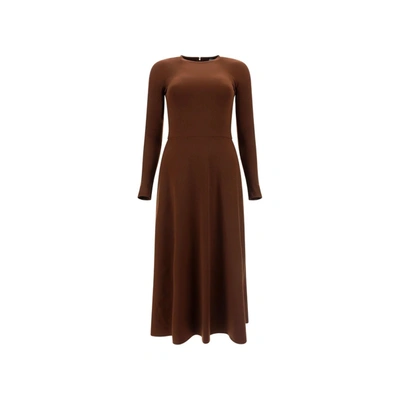 Balenciaga Midi Dress In Brown