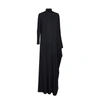Balenciaga Asymmetric Cape-effect Satin-jersey Maxi Dress In Black