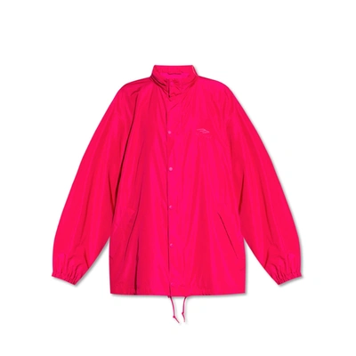 Balenciaga Logo Embroidered Zipped Jacket In Pink