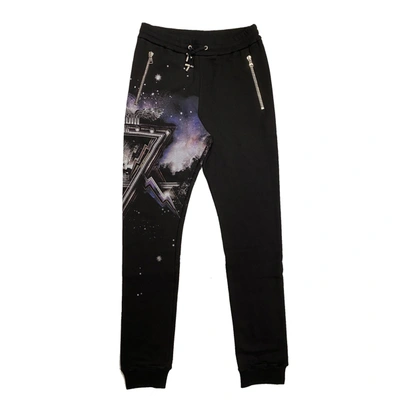 Balmain Logo Cotton Jogger Pants In Black