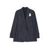 Brunello Cucinelli Virgin Wool Jacket Women In Blue