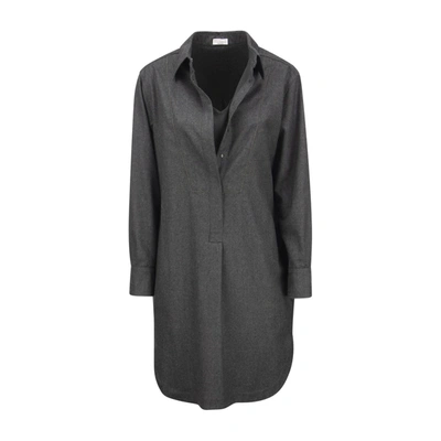 Brunello Cucinelli Wool Dress In Grey