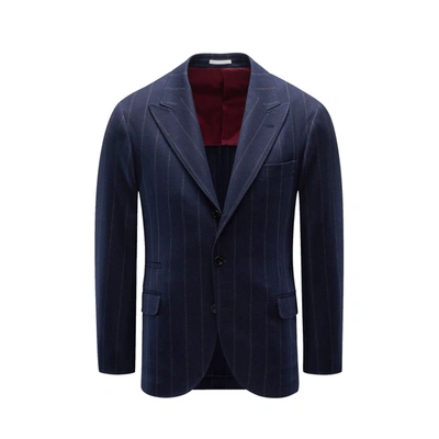 Brunello Cucinelli Wool Jacket In Blue