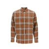 Burberry Checked Long-sleeved Shirt In Brown