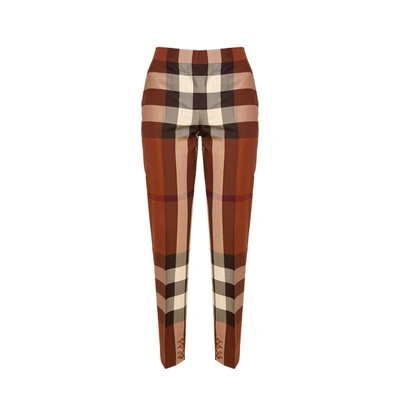 Burberry Wool Trousers In Brown