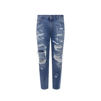Dolce & Gabbana Cotton Denim Jeans In Blue
