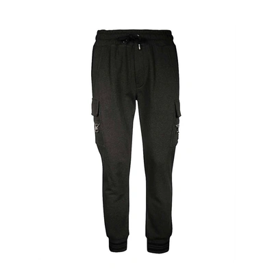 Dolce & Gabbana Gg Flora Jersey Trackpants In Gray