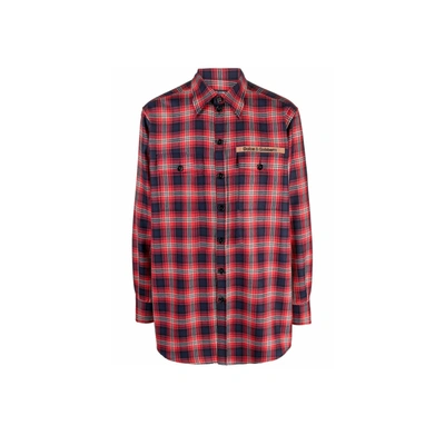 Dolce & Gabbana Plaid Flannel Shirt In Red