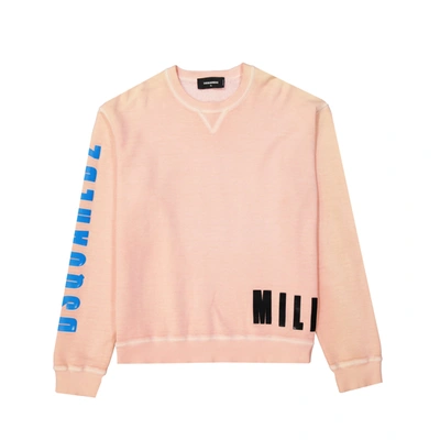 Dsquared2 Cotton Sweatshirt In Coral