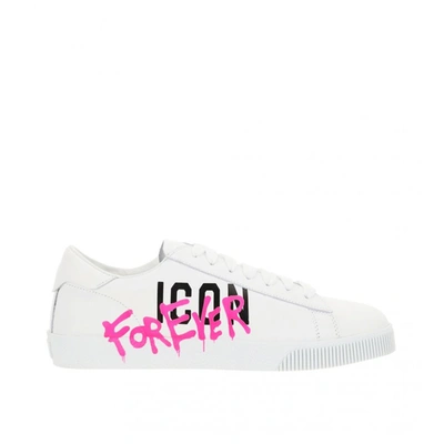 DSQUARED2 PRINTED LEATHER SNEAKERS