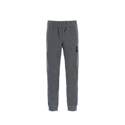 Fendi Cashmere Logo Trousers In Grey