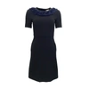 Fendi Knitted Mink Collar Dress In Black