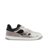 Gucci Elevate Your Style With This Silver And Black Metallic-leather Sneaker In Silver