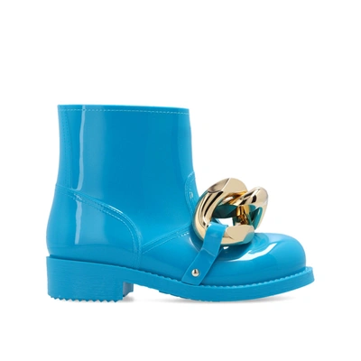 Jw Anderson Rubber Chain Ankle Boots With Chain Detail In Blue